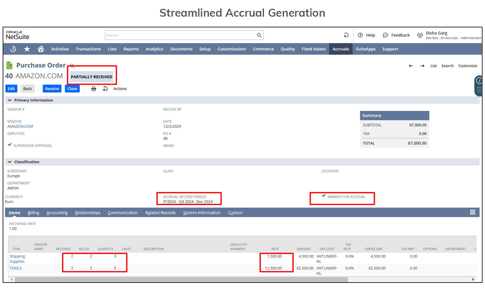 Streamlined Accrual Generation diagram